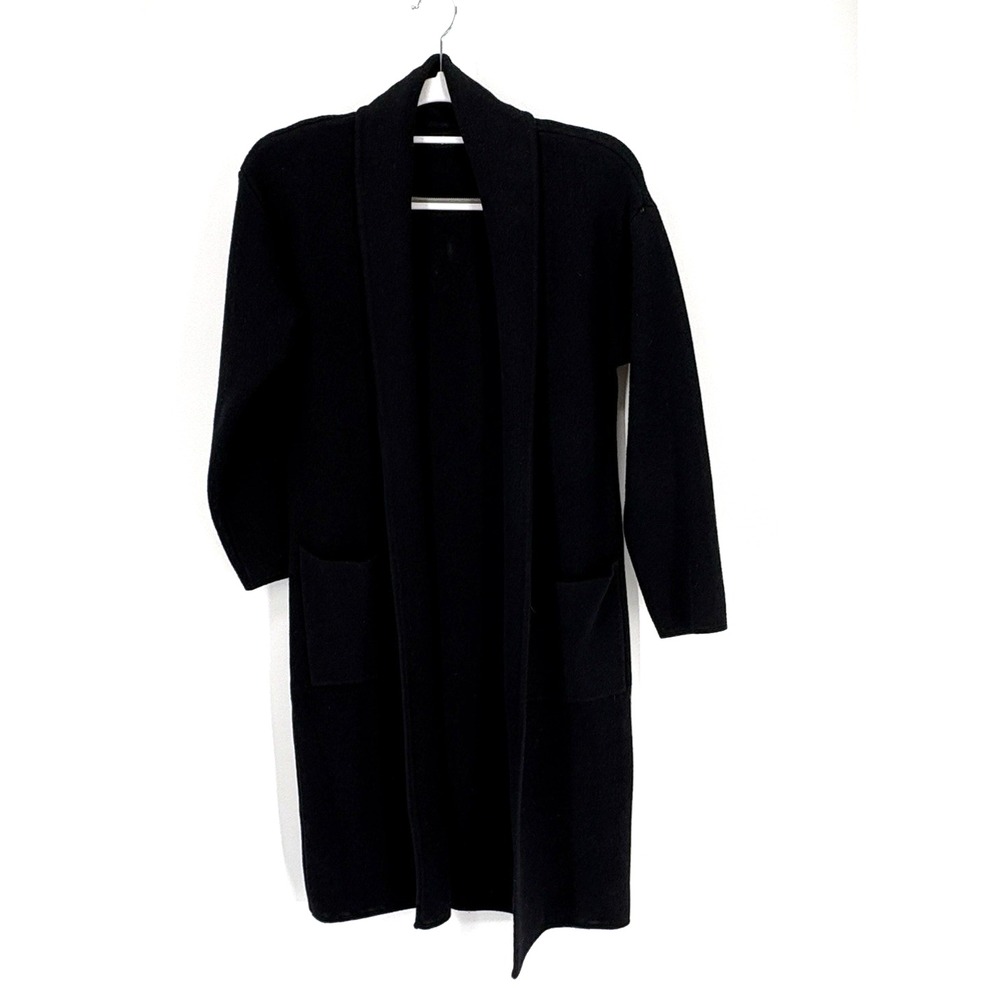 Anrabess Fall Cardigan Sweater‎ Casual Knit Jacket Women Small Pockets Black